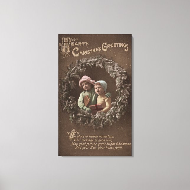 Little Kids in Armclasp Canvas Print (Front)