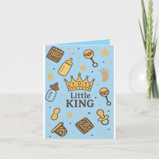 Little King Baby Shower Invitation  (Front)
