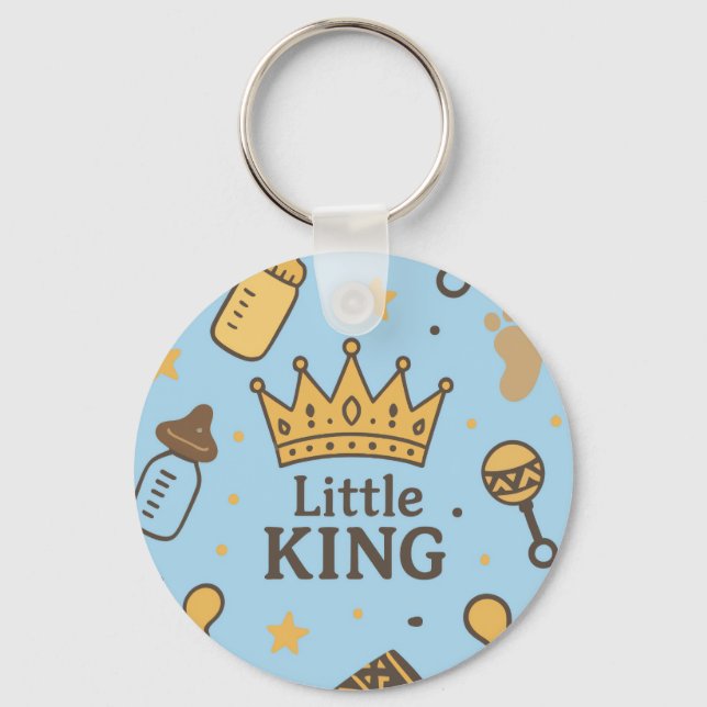 Little King Baby Shower  Key Ring (Front)