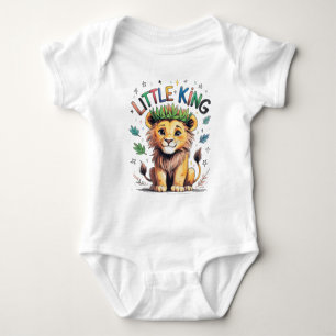 Little King Crayon Style Lion Cub Baby Bodysuit