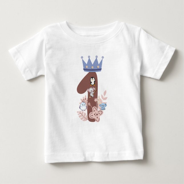 Little King’s 1st Birthday Shirt" Baby T-Shirt (Front)