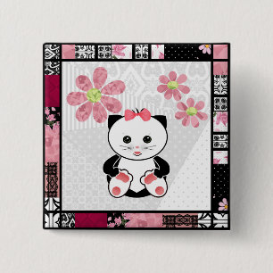Little kitten 15 cm square badge