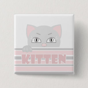 Little kitten 15 cm square badge