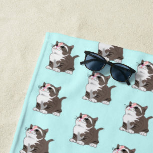 Little Kitten Beach Towel - Your Colours / Text