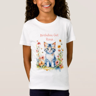 Little Kitten Birthday Girl Personalized T-Shirt