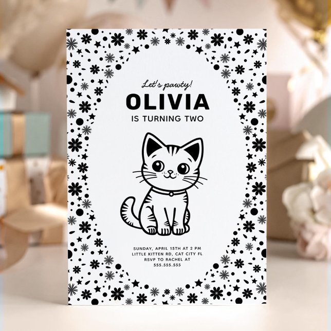 Little kitten Kid's birthday party Invitation (Creator Uploaded)