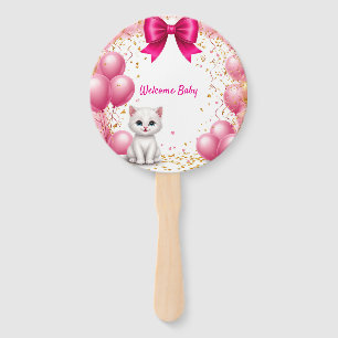 Little Kitten Welcome Baby 🐱 Hand Fan