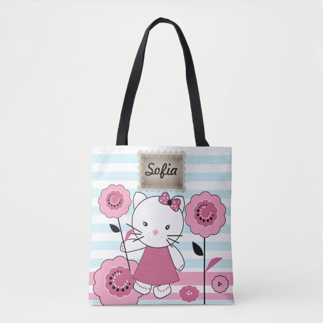 Little Kitty Large Tote Bag (Front)