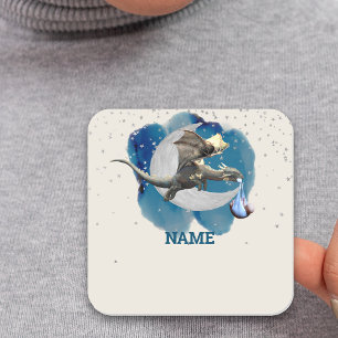 Little Knight Dragon Stars Name Tag Baby Shower