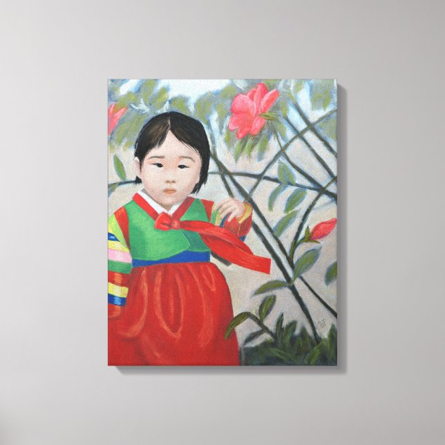 Little Korean Girl Print on Canvas (Front)