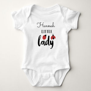 Little Lady   Cute Ladybugs Personalised Baby Bodysuit