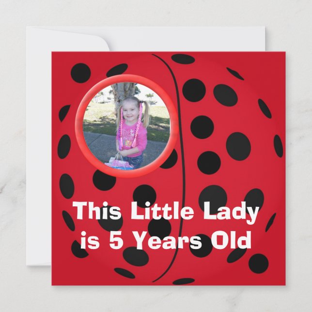 Little Lady Ladybug Birthday Party Invitations (Front)