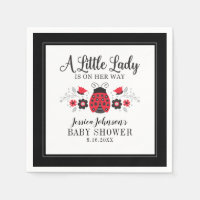 Little Lady Ladybug Girl Baby Shower Invitation
