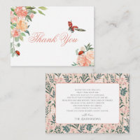 Little Lady Ladybug Roses Baby Shower Thank You