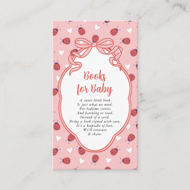 Little Lady on the Way Books for Baby Enclosure Card (Front)