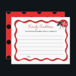 Little Ladybug Baby Shower Family Tradition Card<br><div class="desc">Little Ladybug Baby Shower Family Tradition Cards | Baby Shower Games</div>