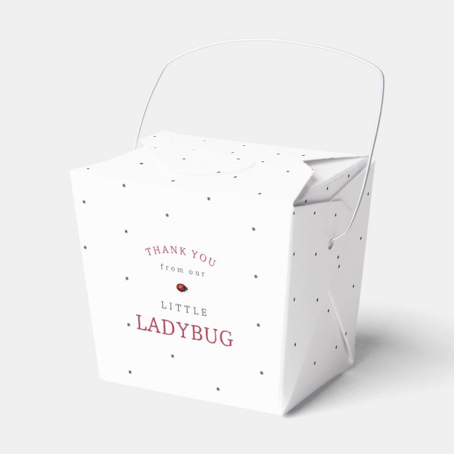 Little Ladybug Baby Shower  Favour Box (Front Side)