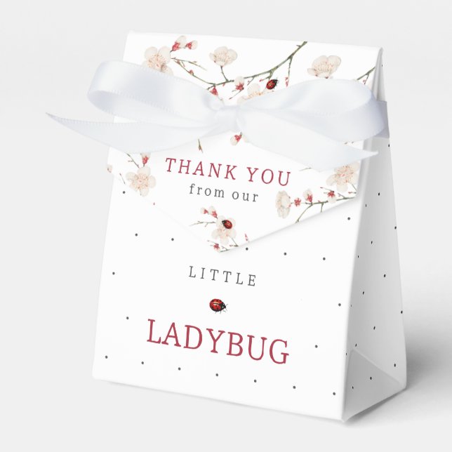 Little Ladybug Baby Shower  Favour Box (Front Side)