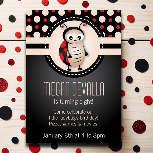 Little Ladybug Birthday Party Invitation (Creator Uploaded)