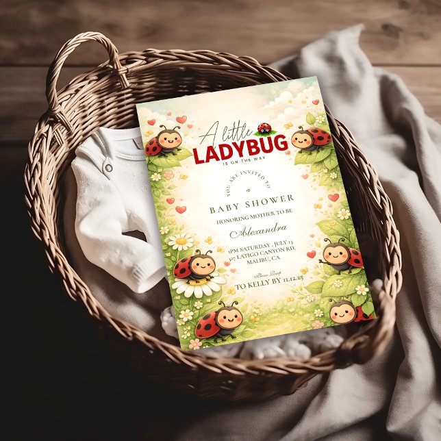 Little Ladybug Garden Celebration Baby Shower Invitation (Creator Uploaded)