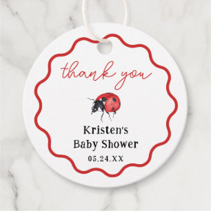 Little Ladybug Girl Baby Shower Thank You Favours Favour Tags