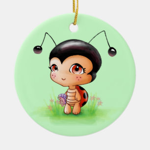 Little Ladybug Girl Ornament