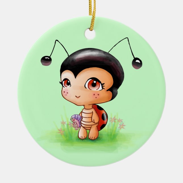 Little Ladybug Girl Ornament (Front)