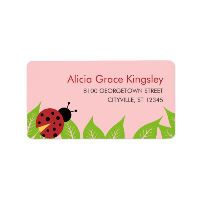 Little Ladybug Kids Address Label (Front)