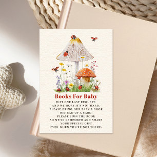 Little Ladybug Mushroom Baby Shower Book Request Invitation