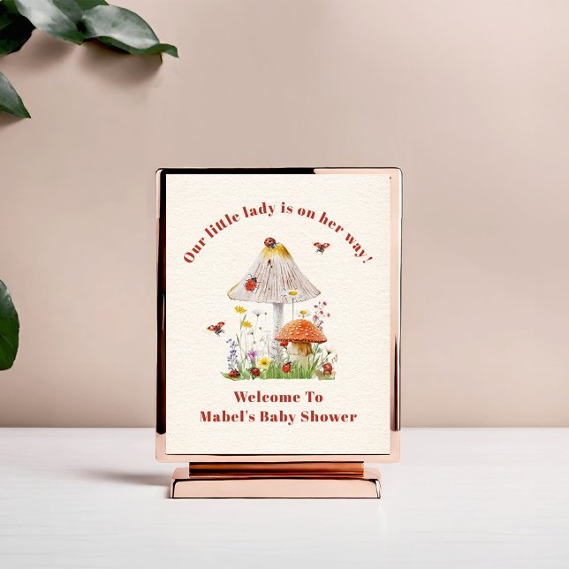 Little Ladybug Mushroom Baby Shower Welcome Poster (Creator Uploaded)