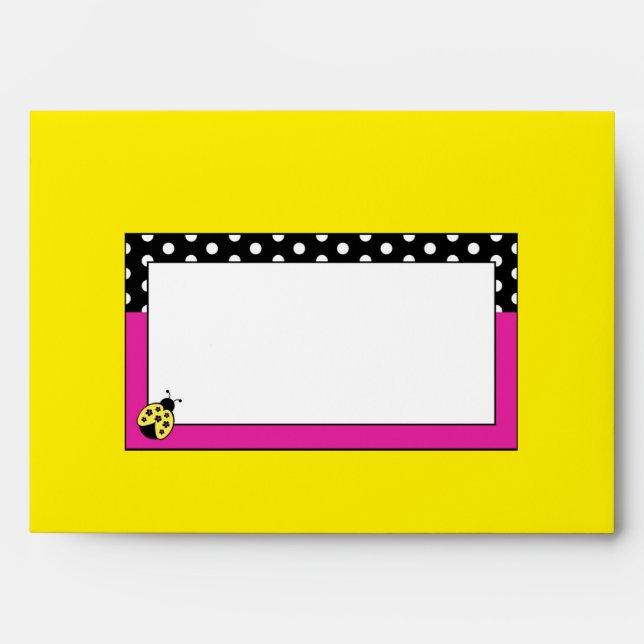 Little Ladybug Party - Flower Lined Envelope  (Front)