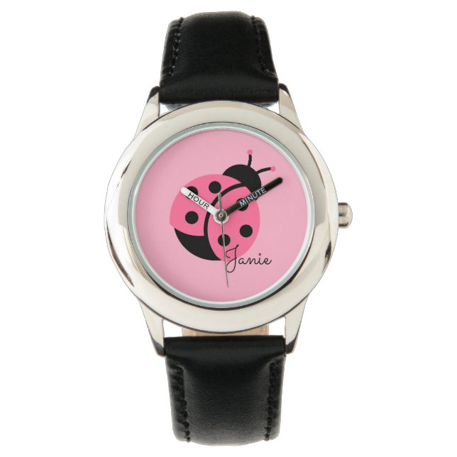 "Little Ladybug" Personalised girl's watch (Front)