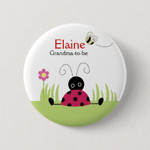 Little Ladybug Red NAME TAG Personalised Button