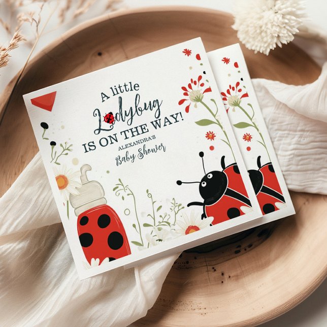 Little Ladybug Spring Baby Shower Napkin (Creator Uploaded)