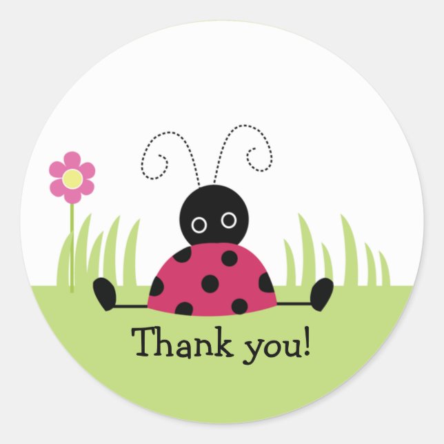Little Ladybug Thank you Favour Stickers (Front)