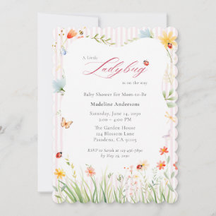 Little Ladybug Wildflower Baby Shower Invitation