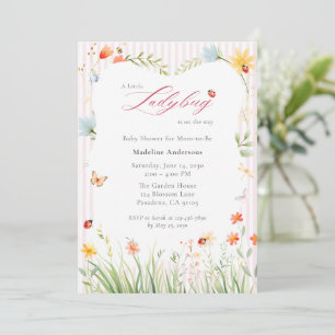 Little Ladybug Wildflower Baby Shower Invitation