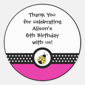 Little ladybugs birthday party sticker favours