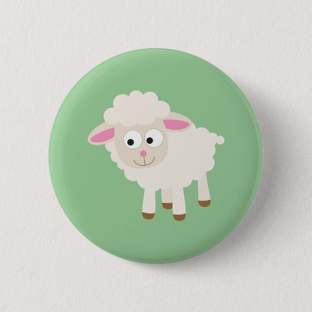 Little lamb 6 cm round badge (Front)