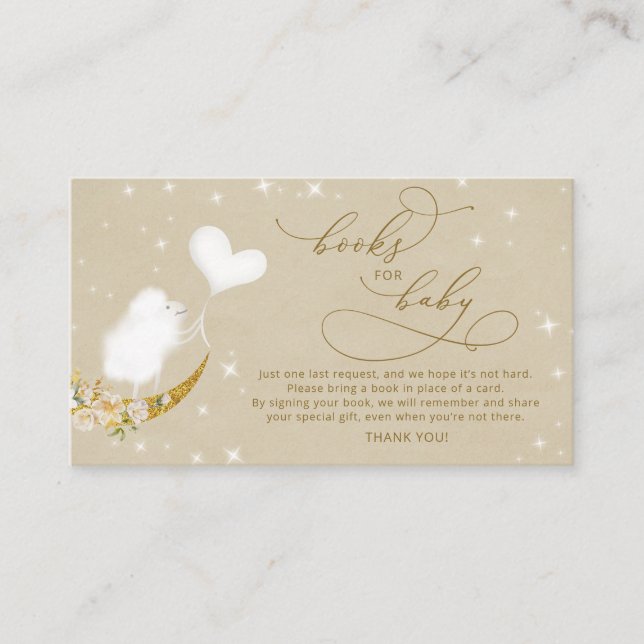 Little Lamb Baby Shower Book Request  Enclosure Ca Card (Front)