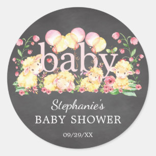 Little Lamb Baby Shower Favour Sticker