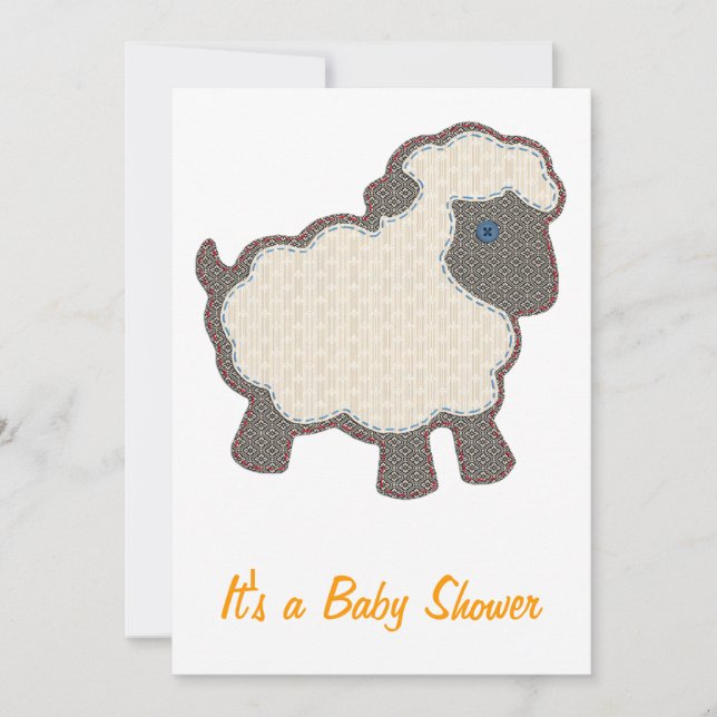 Little Lamb Baby Shower Invitation (Front)