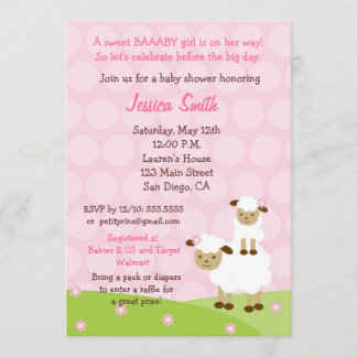 Little Lamb Baby Shower Invitation