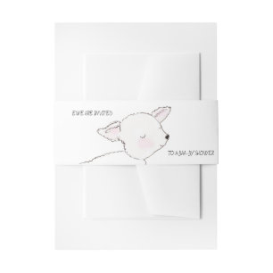 Little Lamb Baby Shower Invitation Belly Band