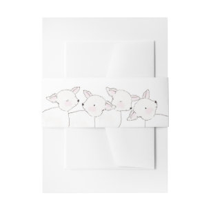 Little Lamb Baby Shower Invitation Belly Band
