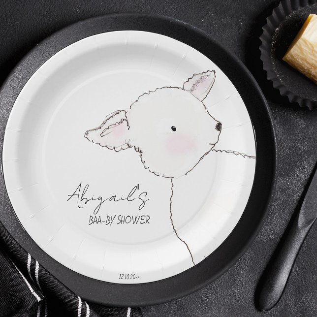 Little Lamb Baby Shower Paper Plate (Creator Uploaded)