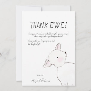 Little Lamb Baby Shower Thank You Card