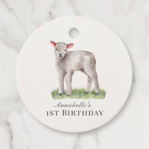 Little Lamb Birthday Thank You Favour Tags