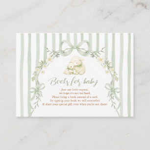 Little Lamb Books for Baby Baby Shower Green Enclosure Card