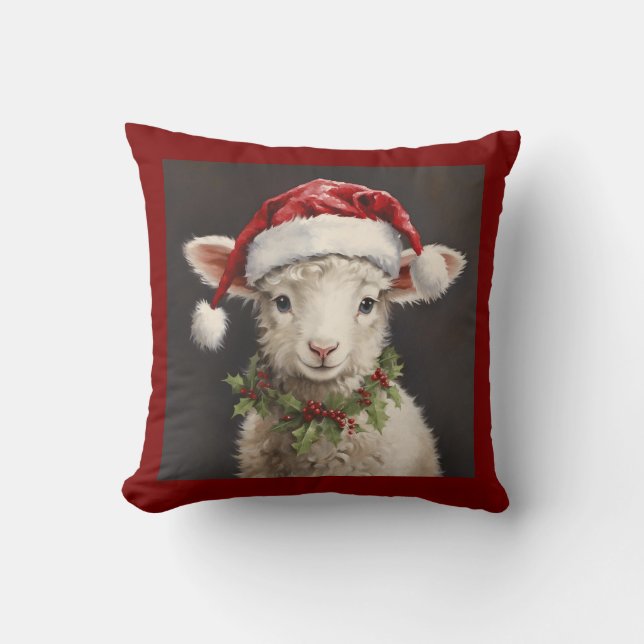 LITTLE LAMB CHRISTMAS PILLOW (Front)